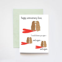 Groundhog Day Happy Anniversary Love Greeting Card