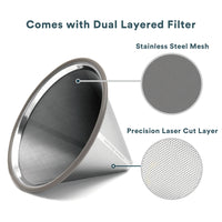 RJ3 Stainless Steel Coffee Filter - Rose Gold
