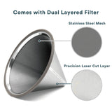 RJ3 Stainless Steel Coffee Filter - Silver