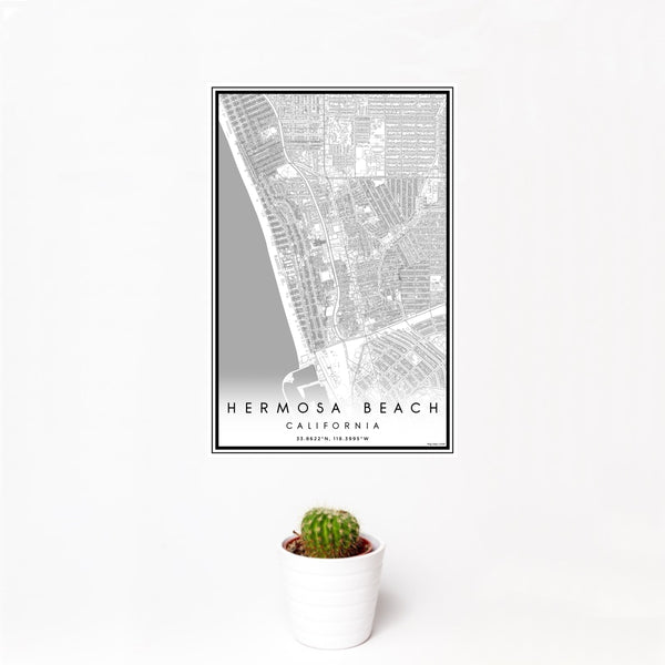 Hermosa Beach Classic Map Print - 12x18 Poster