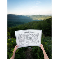 National Parks Map - 12x16 Poster