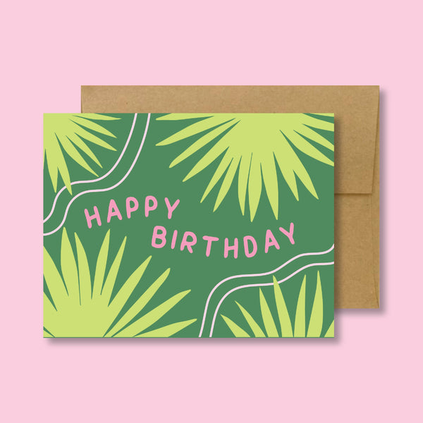 Happy Birthday Palm Greeting Card