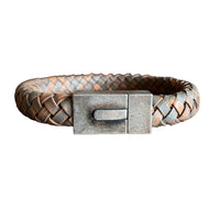 Distressed Braided Bangle: Mens