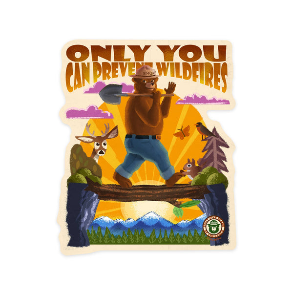 Smokey Bear - Only You Can Prevent Forest Fires (Vinyl Die-cut Sticker, Indoor/Outdoor)