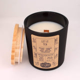 Let it Tea | White Tea Wood Wick Candle | Spa Candle | Crackling Candle | Coconut Wax Candle | Jar Candle | Glass Candle || 7.3 oz