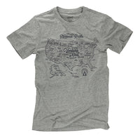National Parks Map Unisex  T-Shirt - Heather Grey