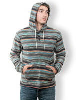 BLACK PAAMUL PONCHO - MID WEIGHT FRENCH TERRY STRIPED PONCHO - Black