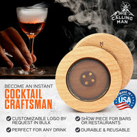 The Calling Man Cocktail Smoker Kit with Torch & Cherry Oak Wood Chips Cocktail Smoker Kit for Drink Smoker Mixology