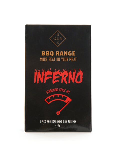 Inferno - BBQ range. More heat on your meat. SCORCHING spice hit. - 60g
