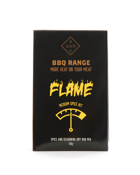 Flame - BBQ range. More heat on your meat. MEDIUM spice hit.- 60g