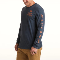 Distant Forms Select Long Sleeve T-Shirt: Navy Heather