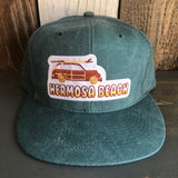 Hermosa Beach WOODIE 6 Panel Mid Profile Baseball Cap - Dark Green