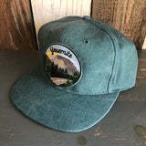 BIG SUR, California ✷ 6 Panel Mid Profile Baseball Cap - Dark Green