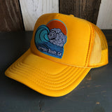Hermosa Beach TUBULAR Mid Crown Trucker Hat - Gold