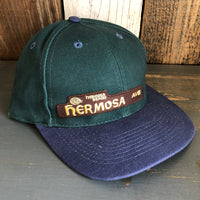 Hermosa Beach HERMOSA AVE - 6 Panel Low Profile Baseball Cap with Adjustable Strap with Press Buckle - Dark Green/Navy