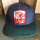 JOSHUA TREE NATIONAL PARK - 6 Panel Low Profile Baseball Cap with Adjustable Strap with Press Buckle - Navy/Dark Green