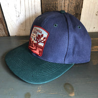 JOSHUA TREE NATIONAL PARK - 6 Panel Low Profile Baseball Cap with Adjustable Strap with Press Buckle - Navy/Dark Green