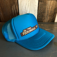 Hermosa Beach HERMOSA AVE High Crown Trucker Hat - Turquoise Blue