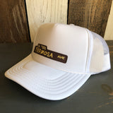 Hermosa Beach HERMOSA AVE Mid Crown Trucker Hat - White