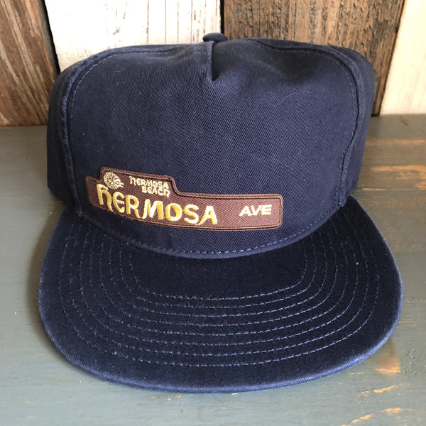 Hermosa Beach HERMOSA AVE - 5 Panel Low Profile Style Dad Hat - Navy