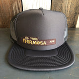 Hermosa Beach HERMOSA AVE Trucker Hat - Charcoal Grey (Flat Brim)