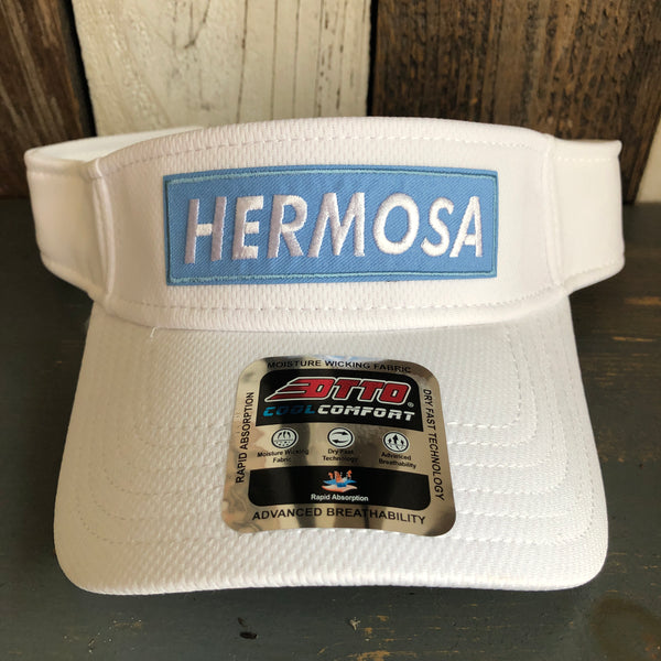 Hermosa Beach BLUE SUPREME HERMOSA - Cool Comfort Performance Polyester Cool Mesh Sun Visor - White