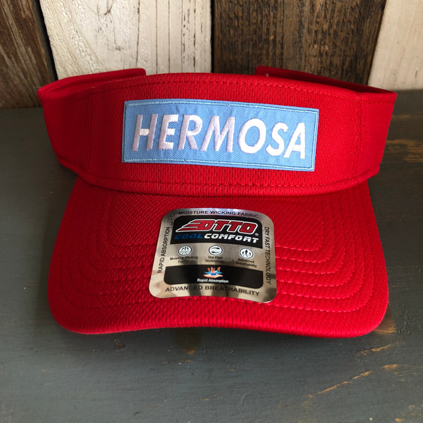 Hermosa Beach BLUE SUPREME HERMOSA - Cool Comfort Performance Polyester Cool Mesh Sun Visor - Red