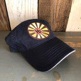 Hermosa Beach SUNBEAMS - 6 Panel Low Profile Style Dad Hat with Velcro Closure - Navy/Navy/Khaki