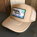 Hermosa Beach FIESTA FOREVER High Crown Trucker Hat (Khaki)