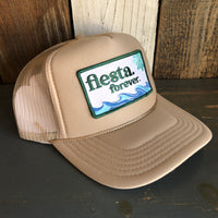 Hermosa Beach FIESTA FOREVER High Crown Trucker Hat (Khaki)