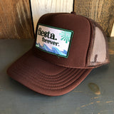 Hermosa Beach FIESTA FOREVER High Crown Trucker Hat - Brown