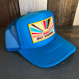 Hermosa Beach MUY HERMOSA High Crown Trucker Hat - Turquoise Blue