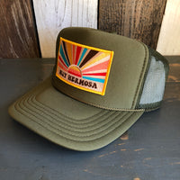 Hermosa Beach MUY HERMOSA High Crown Trucker Hat - Olive