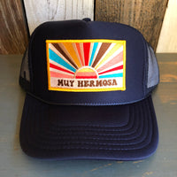 Hermosa Beach MUY HERMOSA High Crown Trucker Hat - Navy