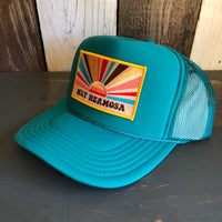 Hermosa Beach MUY HERMOSA High Crown Trucker Hat - Jade Green