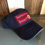 Hermosa Beach WELCOME SIGN - 6 Panel Low Profile Style Dad Hat with Velcro Closure - Navy/Navy/Khaki