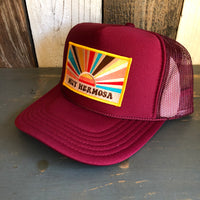 Hermosa Beach MUY HERMOSA High Crown Trucker Hat - Burgundy Maroon