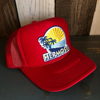 Hermosa Beach FIESTA High Crown Trucker Hat - Red