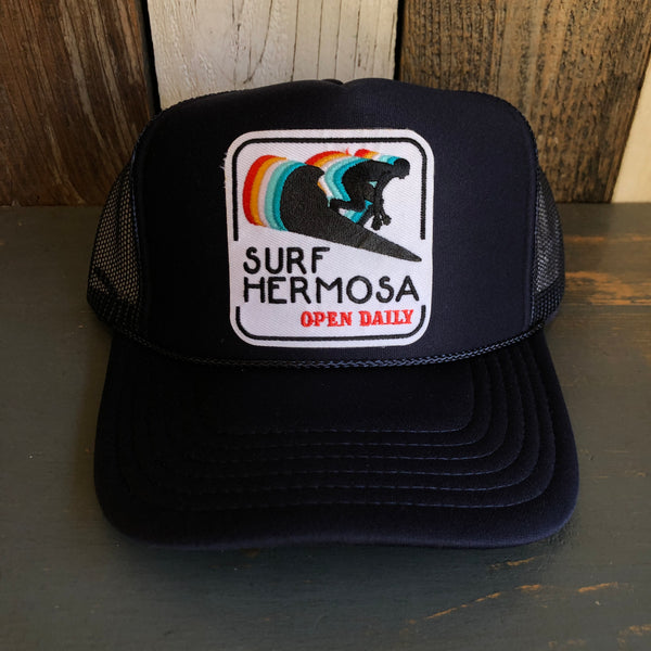 SURF HERMOSA :: OPEN DAILY High Crown Trucker Hat - Navy