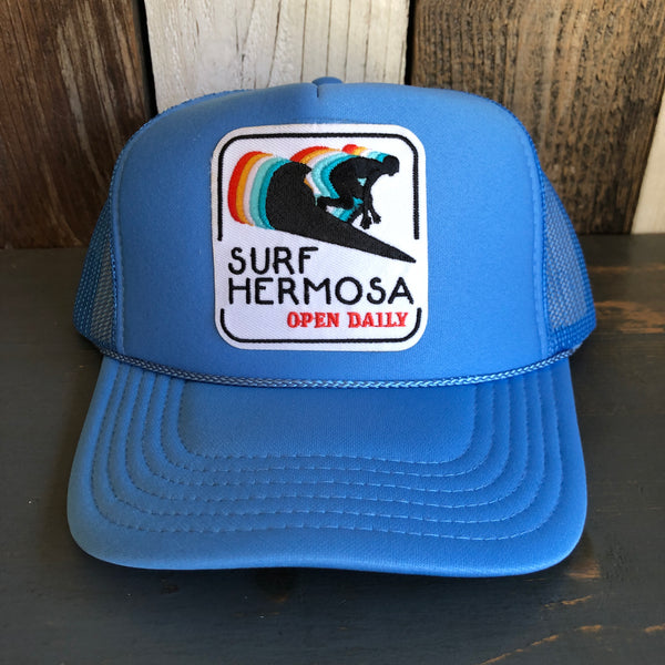 SURF HERMOSA :: OPEN DAILY High Crown Trucker Hat - Col. Blue