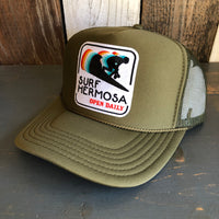 SURF HERMOSA :: OPEN DAILY High Crown Trucker Hat - Olive