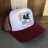SURF HERMOSA :: OPEN DAILY Trucker Hat - Maroon/White/Maroon