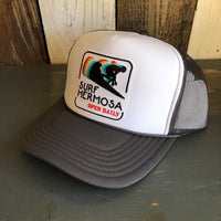 SURF HERMOSA :: OPEN DAILY Trucker Hat - Charcoal Grey/White/Charcoal Grey