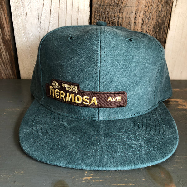 Hermosa Beach HERMOSA AVE 6 Panel Mid Profile Baseball Cap - Dark Green