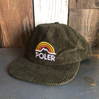 MOUNTAIN RAINBOW CORDUROY HAT - Olive