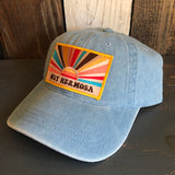 Hermosa Beach MUY HERMOSA 6 Panel Low Profile Style Dad Hat - Light Blue Denim