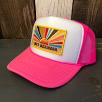Hermosa Beach MUY HERMOSA Trucker Hat - White/Neon Pink