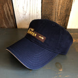 Hermosa Beach HERMOSA AVE - 6 Panel Low Profile Style Dad Hat with Velcro Closure - Navy/Navy/Khaki