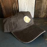 Hermosa Beach MINI CLASSIC LOGO - 6 Panel Low Profile Style Dad Hat with Velcro Closure - Dark Brown