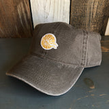 Hermosa Beach MINI CLASSIC LOGO - 6 Panel Low Profile Style Dad Hat with Velcro Closure - Dark Brown
